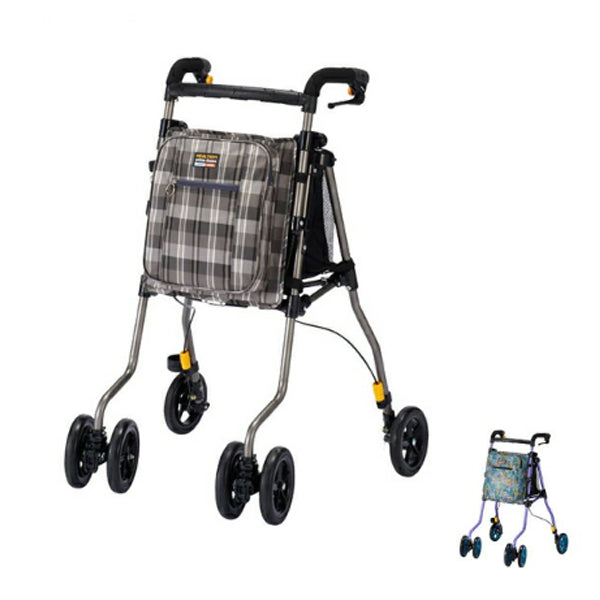 歩行車 おしゃれ ヘルシーワンWプリマ・ドンナ H1WPD-DVL H1WPD-GYC 軽量 折りたたみ シルバーカー 介護用品