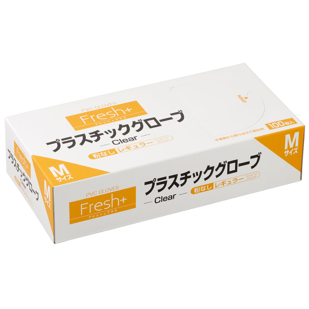 【施設・法人限定】 フレッシュプラス プラスチック手袋 粉無し 100枚 S M L 大黒工業株式会社