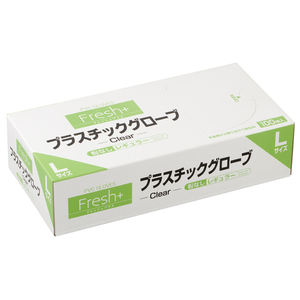 【施設・法人限定】 フレッシュプラス プラスチック手袋 粉無し 100枚 S M L 大黒工業株式会社