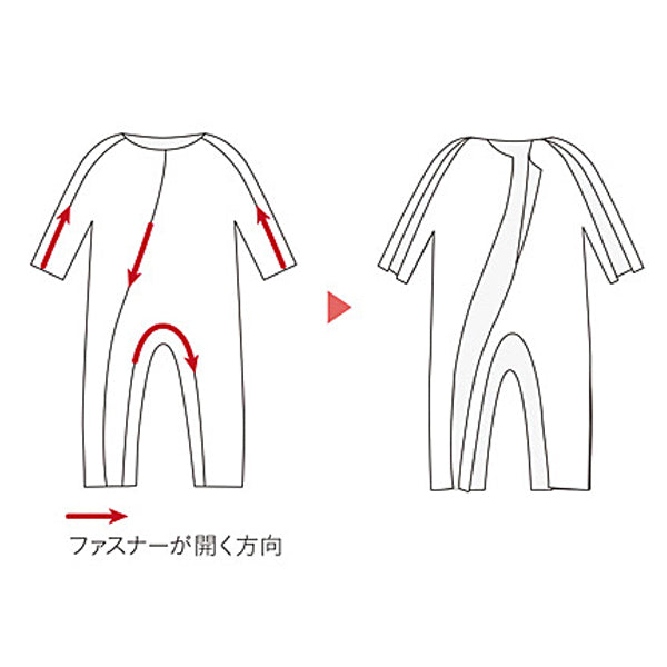 ソフトケアねまき フルオープンタイプ 厚手 介護パジャマ秋冬用 竹虎 ヒューマンケア事業部(厚手ネル地 つなぎ服 介護用ねまき 上下続き服)介護用品