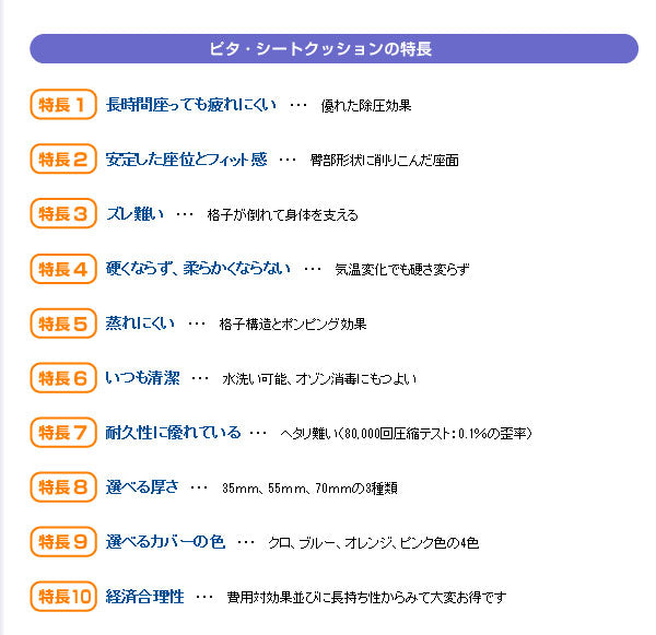 ピタ・シートクッション70 PT003A 通気カバータイプ ファンディーナ (車いす用クッション ジェルクッション ピタシートクッション) 介護用品