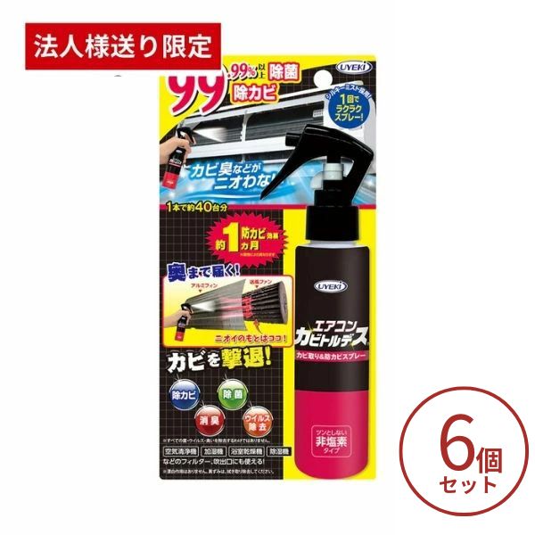 【法人様限定】エアコンカビトルデス カビ取り&防カビスプレー 120mL×6本 UKEKI カビ取りスプレー 除去 お風呂 防止 グッズ (代引き不可)
