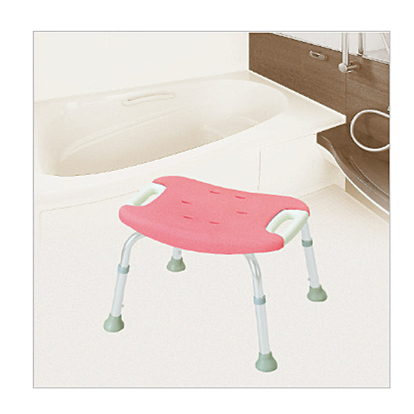 リッチェル やわらかシャワーチェア 背なしワイド 49331 ピンク (入浴用品 入浴用いす お風呂用椅子 ワイドタイプ) 介護用品
