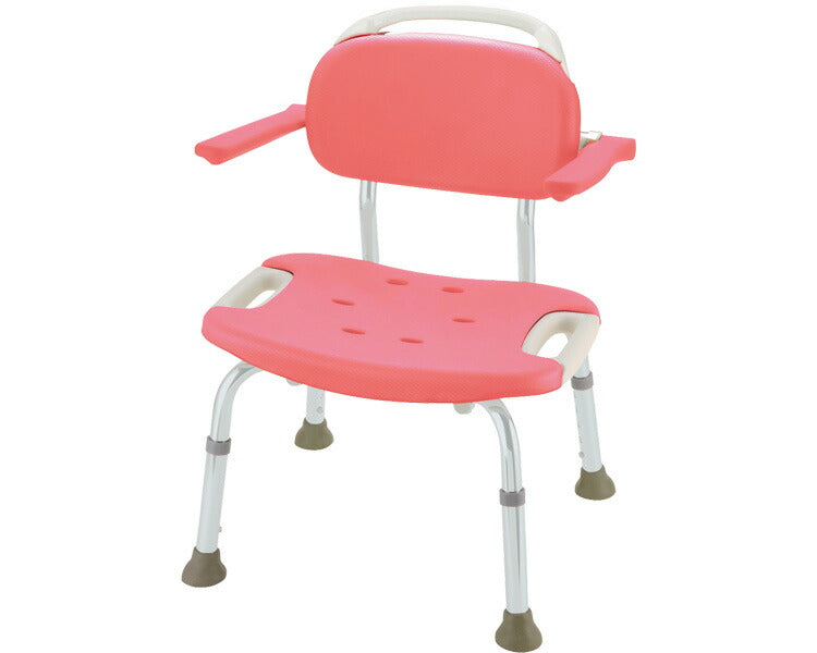 リッチェル やわらかシャワーチェア ひじ掛け付ワイド ピンク ワイドタイプ 入浴用品 お風呂椅子 入浴用いす 介護用品