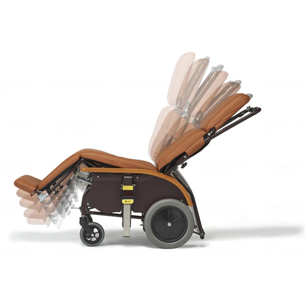 (代引き不可) フルリクライニングキャリー FC-120 レザーシート仕様 サイドスカート付 ピジョンタヒラ (車いす ティルト リクライニング 折りたたみ) 介護用品