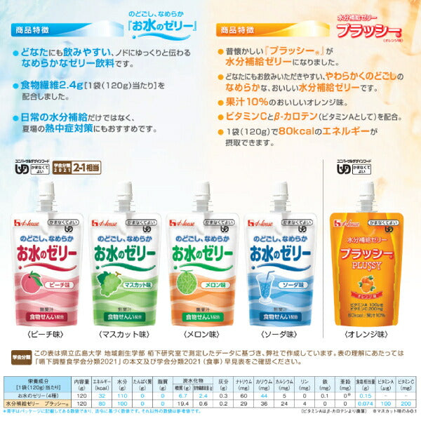 介護食品 ドリンク 飲料 介護食 区分4 かまなくてよい ハウスギャバン 水分補給ゼリー プラッシー オレンジ味 091132 120g (水分補給 介護食) 介護用品
