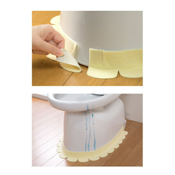 便器と床のすきまの汚れを防止 おくだけ吸着 トイレ 便器すきまテープ 2枚入 8×長さ58cm 汚れ防止 洗濯OK 日本製 サンコー 介護用品