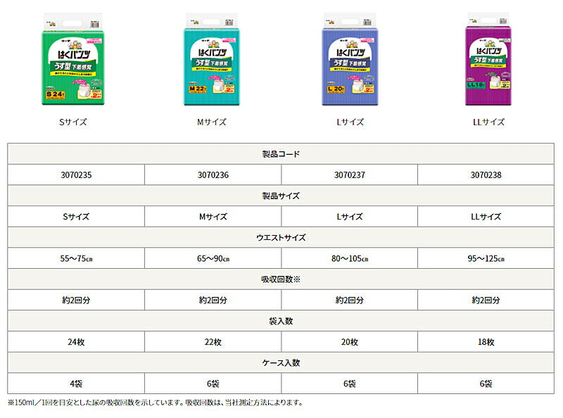 マーヤ はくパンツ うす型下着感覚(男女共用) S~LL 東陽特紙 (介護 おむつ 紙パンツ) 介護用品