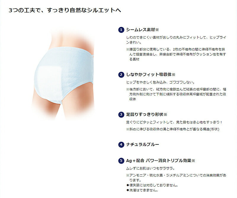 ライフリー すっきりスタイルパンツ 52700→50855 20枚 M ブルー ユニ・チャーム (介護 尿ケア 男女兼用) 介護用品