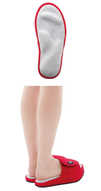 ゆるみ対策スリッパ キュキュッパ 90223 M レッド コジット 介護 スリッパ 室内用 介護用品