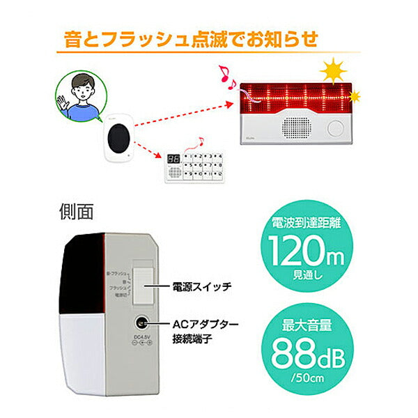 ワイヤレスチャイム フラッシュ受信器 EWS-P40 朝日電器 介護 ワイヤレスチャイムシリーズ 介護用品