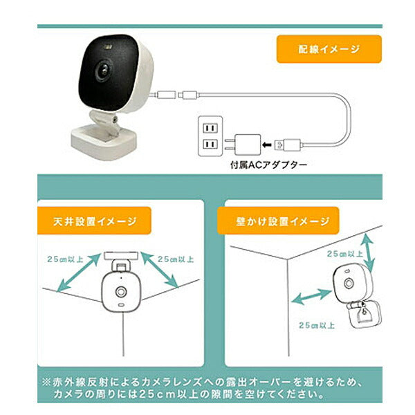 屋内外対応 防犯・見守りネットワークカメラ SE-IPC01-WH ホワイト Newseed 介護 介護用品