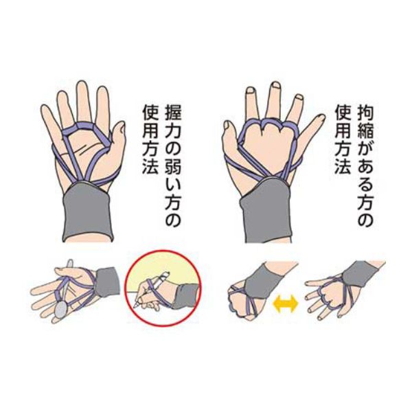 介護用品 手 拘縮 にぎにぎ 日本製 むすんでひらいて パープル(柄入り) MKMHP コーポレーションパールスター 褥瘡予防
