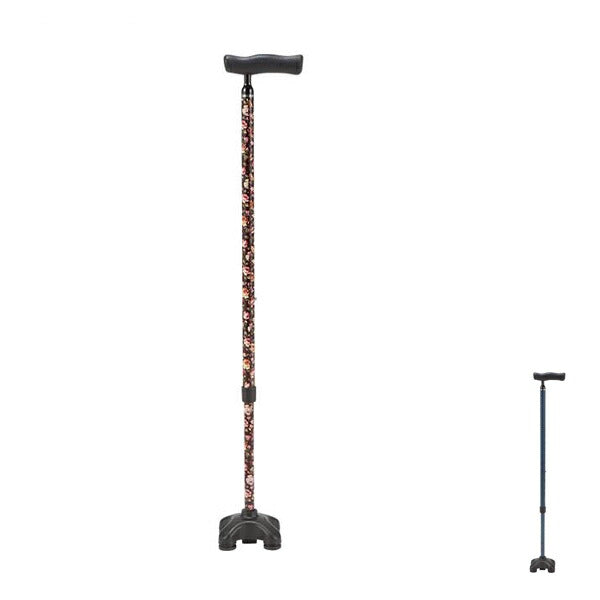 杖 多点杖 4点杖 自立式 軽量 ステッキ クワドケイン GQC-10GF GQC-10BX マキテック 介護 歩行補助 散歩 介護用品