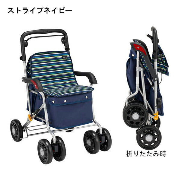 シルバーカー マイン MNB-01SN MNB-01RD マキテック 手押し車 ショッピングカート 折りたたみ 座れる 歩行補助 買い物 ショッピングカー 介護 介護用品