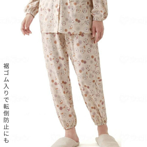 寝巻き 婦人 綿100%着替え楽らくゆったりパジャマ セルヴァン (ねまき 介護服 女性用 部屋着) 介護用品