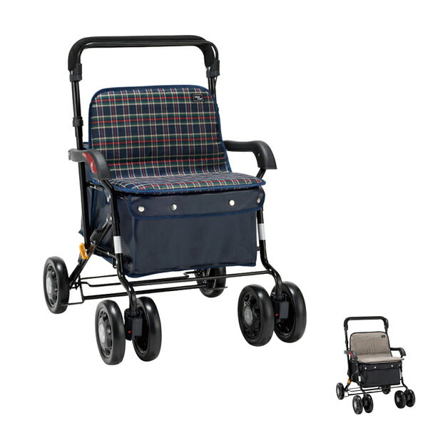 シルバーカー 折りたたみ 座れる ワイドブル NOB-42KC NOB-42DB マキテック ボックスタイプ 介護 介護用品