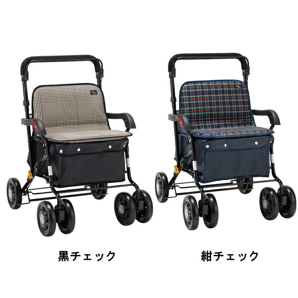シルバーカー 折りたたみ 座れる ワイドブル NOB-42KC NOB-42DB マキテック ボックスタイプ 介護 介護用品