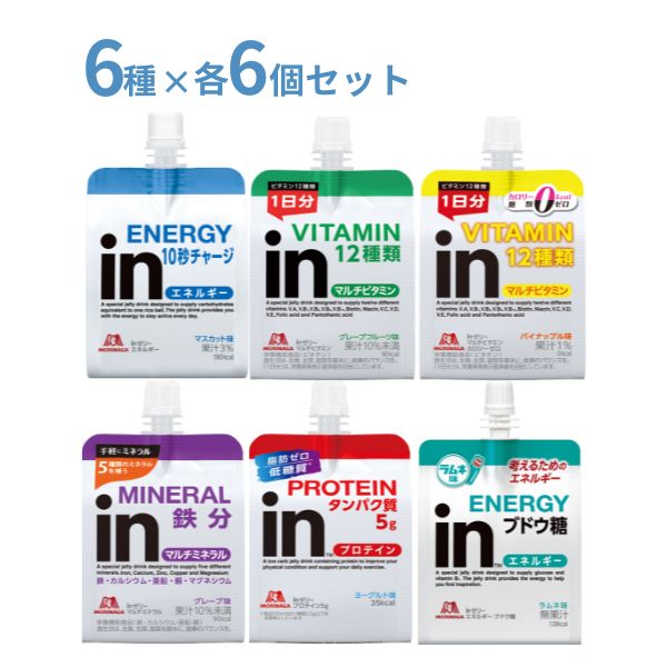 inゼリー 6種×6個 セット お試し 森永製菓 熱中症対策 ゼリー 介護食 食欲不振 高齢者 栄養補助食品 プレゼント ギフト 水分補給