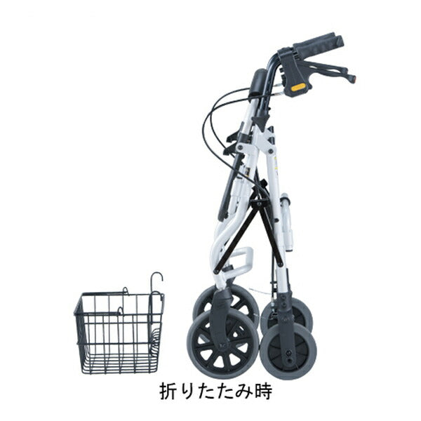 シルバーカー 歩行車 歩行補助 セーフティーアーム ロレータ スタンダードタイプ RS1190 シャイニングホワイト イーストアイ 座れる 折りたたみ 介護用品 介護 歩行補助器歩行器 折たたみ 買い物 ショッピングカー 介護用品
