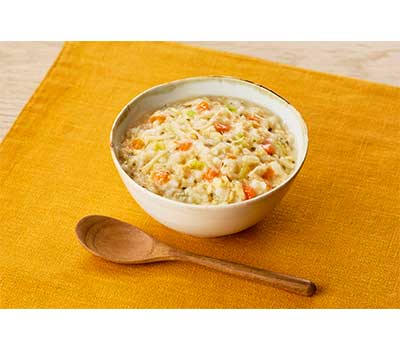 介護食 レトルト やわらか食 まんぷく日和 ほたて雑炊 100g アサヒグループ食品 ムース食 ミキサー食 舌でつぶせる 区分3 介護食品 おかず 嚥下食