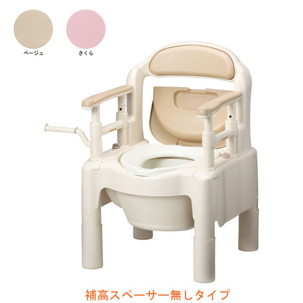 安寿 ポータブルトイレ FX-CP “ちびくまくん” 補高スペーサーなし 標準便座 ノーマルタイプ 533-554 533-331 アロン化成 (ポータブルトイレ 肘付き椅子) 介護用品