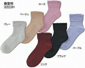締め付けない 靴下 介護 ゴム無しソックス 婦人用 春夏用(綿混)3222H 神戸生絲(春夏向き 女性用 プレゼント)介護用品