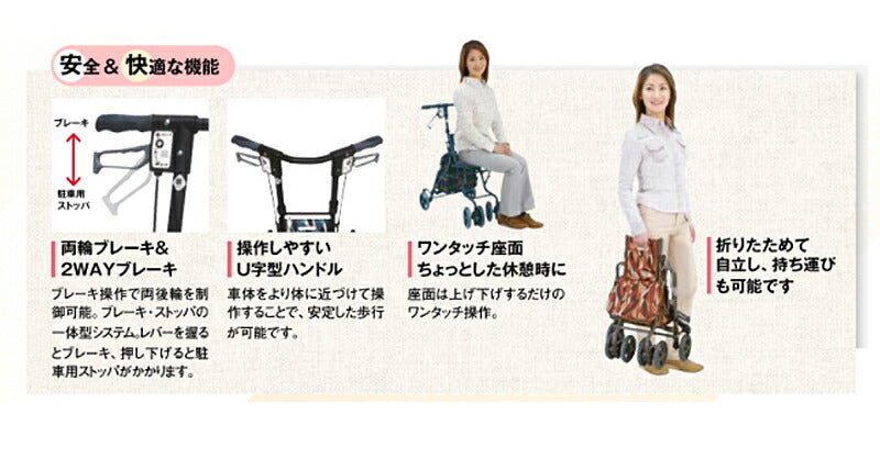 シルバーカー おしゃれ 散歩 シニア サニーウォーカーSP(中) 島製作所 【敬老の日特集】(手押し車 折りたたみ コンパクト 介護 シルバー カー) 介護用品 軽量 座れる コンパクト 歩行補助 買い物 ショッピングカー 老人車 手押し車 介護 人気