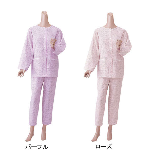 介護 ねまき パジャマ 介護服 婦人 神戸生絲 婦人 楽らく ガーゼパジャマ 長袖 No.901 S M L ( 春夏用 綿100% 婦人用)介護用品 介護用パジャマ 動きやすい 介護用衣料 高齢者 シニア 用 春夏秋冬 男性 女性 レディース メンズ 部屋