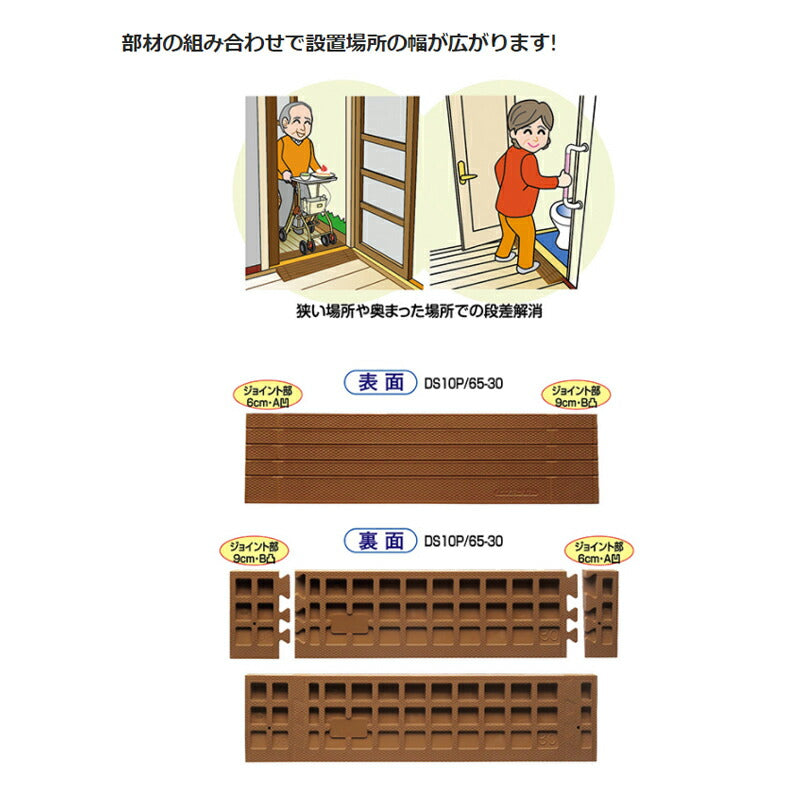 シンエイテクノ 段差解消スロープ ダイヤスロープ10+ (テンプラス) 62-30 (ゴム製すべり止め 段差解消スロープ) 介護用品