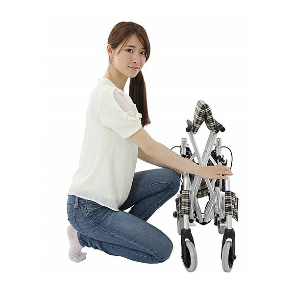 介助型 車椅子 AR-032 楽々健株式会社 (介助式 軽量 アルミ製 折りたたみ 車いす) 介護用品