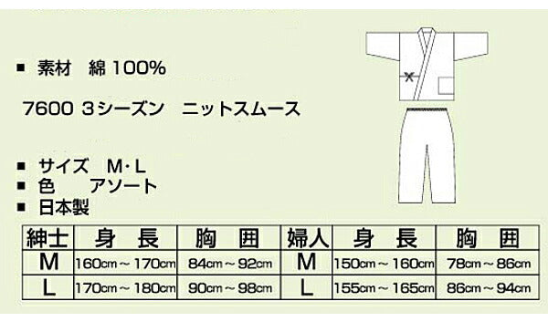 スムース二部式ねまき(紳士用)7600 羽衣綿業 (介護 寝巻 パジャマ 男性用 スリーシーズン) 介護用品