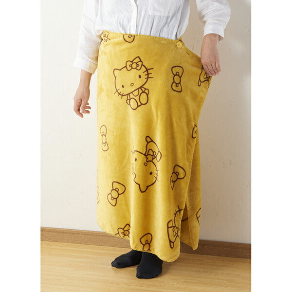 【楽天1位】ひざ掛け (ハローキティ) イエロー 大 ウェルファン (ひざかけ 大きい あたたか かわいい) 介護用品 母の日 プレゼント