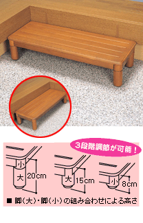 木製玄関ステップ 1段ワイド900 VALSMGSW 幅90×奥行35×高さ8・15・20cm(3段階)パナソニック エイジフリー (玄関 踏み台 踏み台 木製 ステップ 踏み台 踏み台昇降) 介護用品