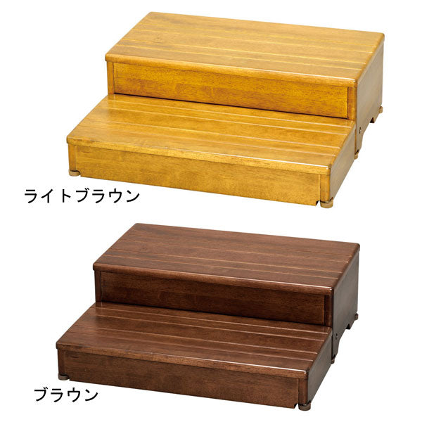 安寿 木製玄関台 2段タイプ 60W-30-2段 535-584 535-586 (幅60×奥行55・60(2段階)×高さ20cm) アロン化成 (玄関 踏み台 木 踏み台 木製 転倒防止 ステップ 踏み台 ステップ