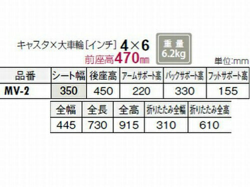 (代引き不可)松永製作所 介助用 コンパクト車いす MV-2(介助式車椅子 超コンパクト 超軽量 折りたたみ) 介護用品【532P16Jul16】
