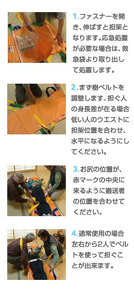 (代引き不可) 救護担架ベルカ SB-160 収納袋付 松岡 (介護 災害 避難 防炎加工 防水加工 撥水加工) 介護用品