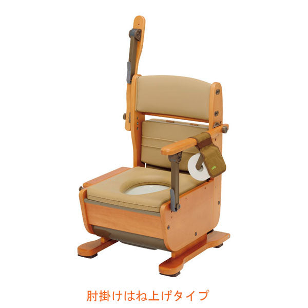 (法人様限定 代引き不可) ポータブルトイレ さわやかチェア 泉II 肘掛けはね上げタイプ 8253 ウチヱ
