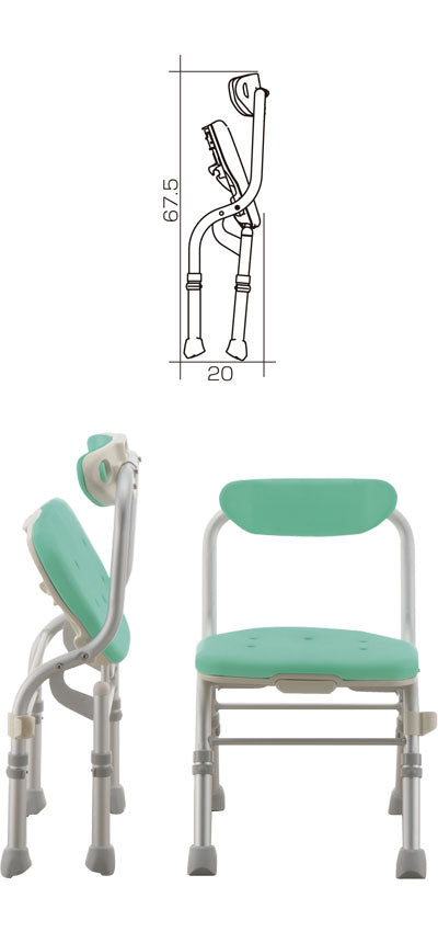 リッチェル 折りたたみシャワーチェア M型 背付H 47941 47946 (入浴用品 入浴用椅子 お風呂用いす コンパクト) 介護用品