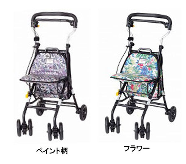シルバーカー シニア 散歩 おしゃれ キュートミニW ウィズワン (手押し車 折りたたみ コンパクト 介護 シルバー カー) 介護用品 軽量 座れる コンパクト 歩行補助 買い物 ショッピングカー 老人車 手押し車 介護 人気