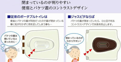 アロン化成 ポータブルトイレ ジャスピタ 標準便座 533-900 533-920 (樹脂製 ポータブルトイレ プラスチック 排泄)