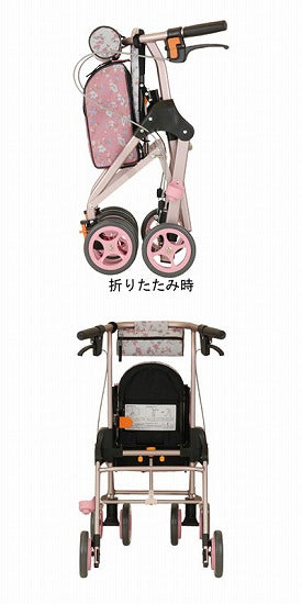 シルバーカー おしゃれ シニア 散歩 (代引き不可) ラウンディ SIMD03 幸和製作所 (折りたたみ 歩行補助) 介護用品 軽量 座れる コンパクト 歩行補助 買い物 ショッピングカー 老人車 手押し車 介護 人気 送料無料 高齢者 ギフト 敬老の日