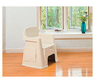 (代引き不可) ポータブルトイレ 背もたれ型 ベージュ 新輝合成 (介護 トイレ) 介護用品