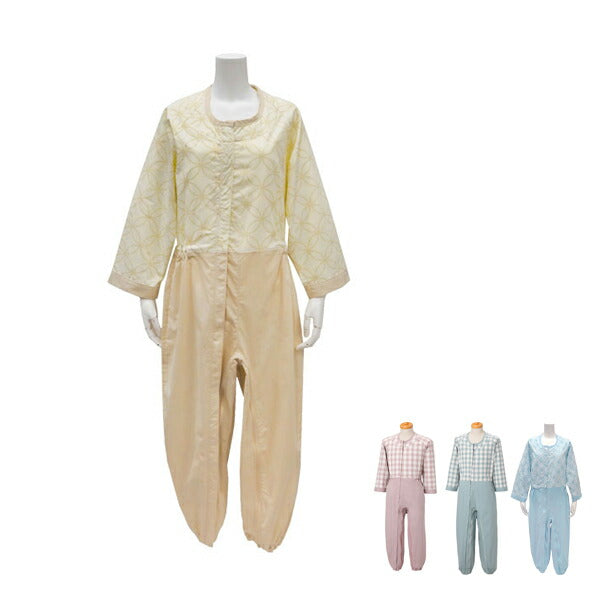 制菌介護用つなぎ(フルオープン型)LL 丸昌 (オールシーズン 介護用パジャマ 介護用つなぎ服 男女兼用) 介護用品