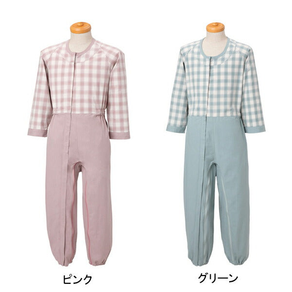 制菌介護用つなぎ(フルオープン型)LL 丸昌 (オールシーズン 介護用パジャマ 介護用つなぎ服 男女兼用) 介護用品