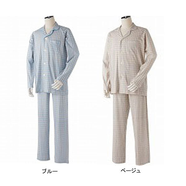 ねまき 介護服 介護 パジャマ 紳士 らくらくパジャマ 紳士用 S-RP 日伸 ( 紳士 オールシーズン 綿100%) 介護用品 介護用パジャマ 動きやすい 介護用衣料 高齢者 シニア 用 春夏秋冬 男性 女性 レディース メンズ 部屋着 室内着 敬老の日