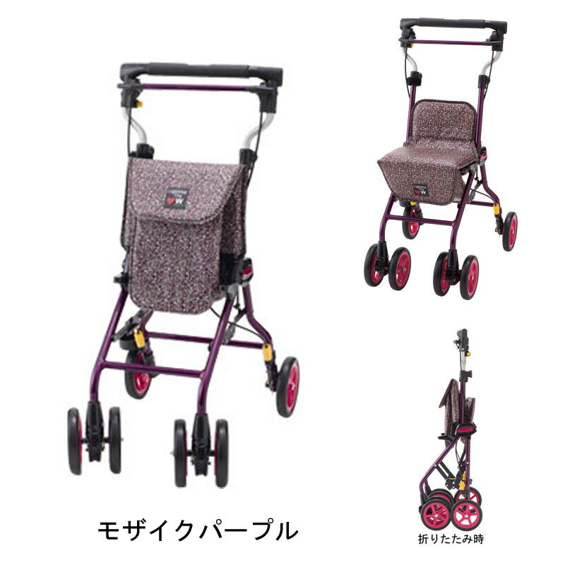 ライトステップタイニーWヌーボー ウィズワン おしゃれ シルバーカー 手押し車 折りたたみ コンパクト 介護用品 送料無料 母の日 敬老の日 ギフト プレゼント