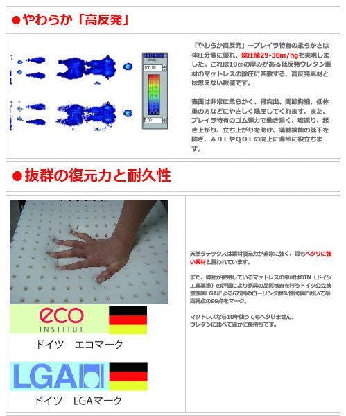 (代引き不可) ブレイラ プレミアムケアマットレス ショート 幅83cm BR-PCM-830S ボディドクターメディカルケア (床ずれ予防 床ずれ防止用具 体圧分散) 介護用品