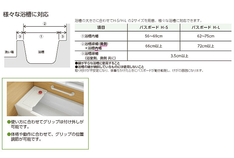 アロン化成 バスボードH-S はねあげくん 535-102 (入浴用 お風呂用) 介護用品