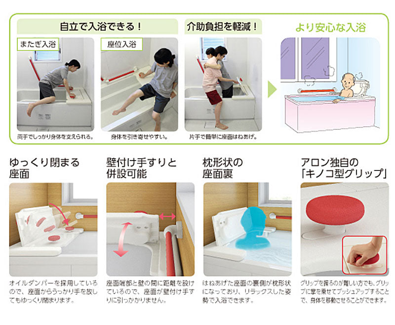 アロン化成 バスボードH-L はねあげくん 535-105 (入浴用 お風呂用) 介護用品
